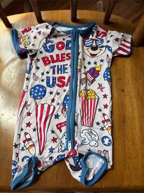 BAMBOO Patriotic Red, White & Blue Baby One-Piece Romper